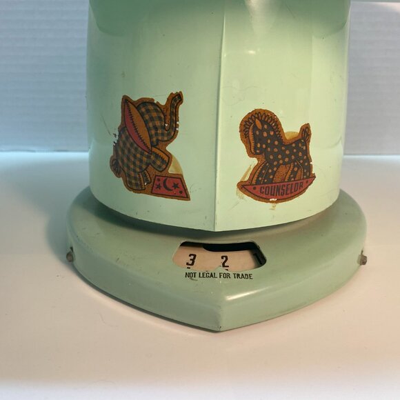 Counselor Vintage Metal Baby Scale with Elephant and Horse Stickers / Nursery - Picture 2 of 4